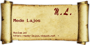 Mede Lajos névjegykártya